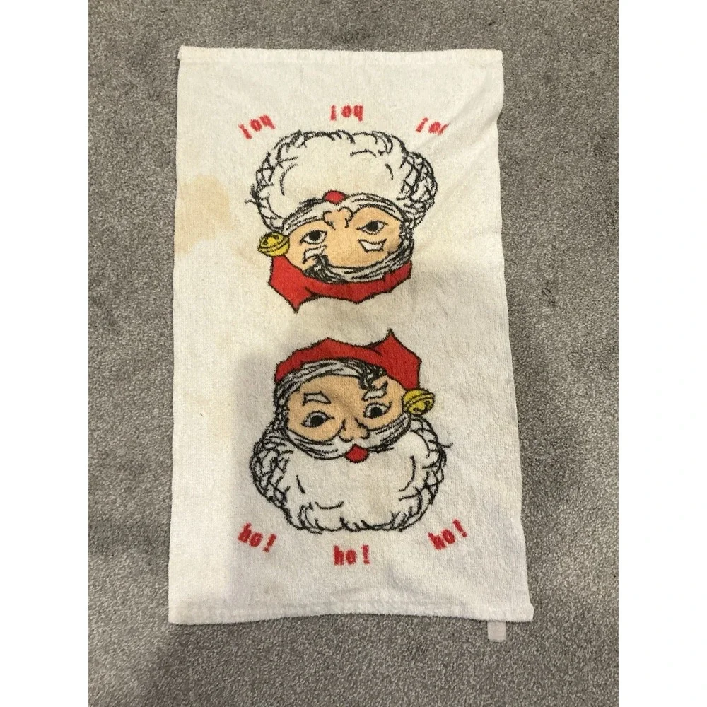 8 Vintage Christmas Washcloths/Hand Towels